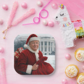 Sinterklaas Trump met rode geschenkzak Papieren Bordje (Feest)