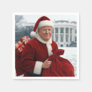 Sinterklaas Trump met rode geschenkzak Servet
