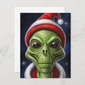 Sinterklaas uit de ruimte feestdagenkaart (Voorkant / Achterkant)