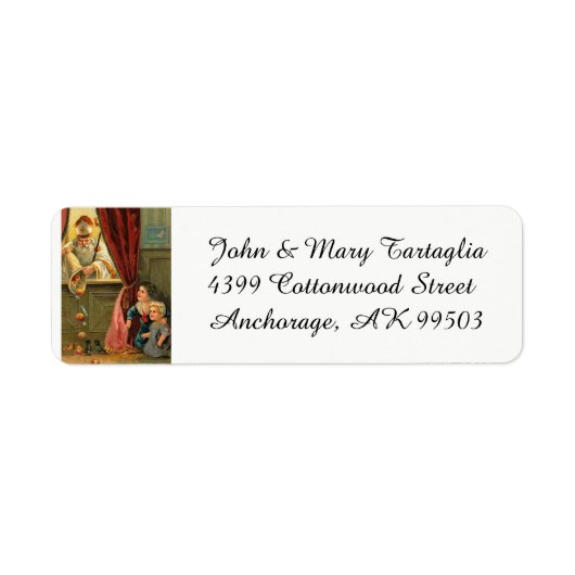 Sinterklaas van Myra met kinderen Etiket (Voorkant)