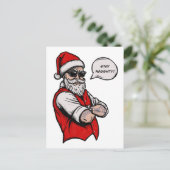 Sinterklaas verblijf stout grappig kerst feestdagenkaart (Staand voorkant)