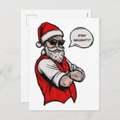 Sinterklaas verblijf stout grappig kerst feestdagenkaart (Voorkant / Achterkant)