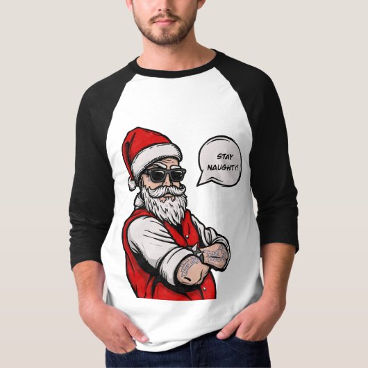 Sinterklaas verblijf stout grappig kerst t-shirt (Voorkant)
