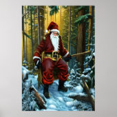 Sinterklaas verloren in het bos | AI Art Poster (Voorkant)