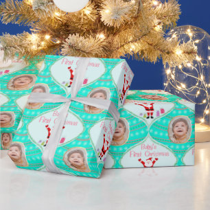 Sinterklaas viert baby's eerste kerstfoto cadeaupapier