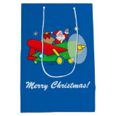 Sinterklaas Vliegend een vliegtuig gevuld met cade Medium Cadeauzakje (Achterkant)