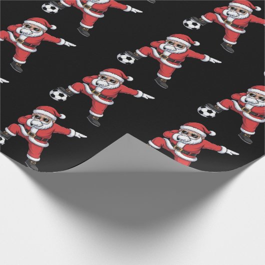 Sinterklaas Voetbal Dabbing Kerstman Gift Kerstmis Cadeaupapier (Hoek)