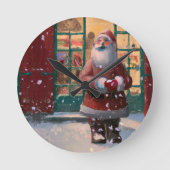 Sinterklaas voor Speelgoed AI Art Ronde Klok (Voorkant)