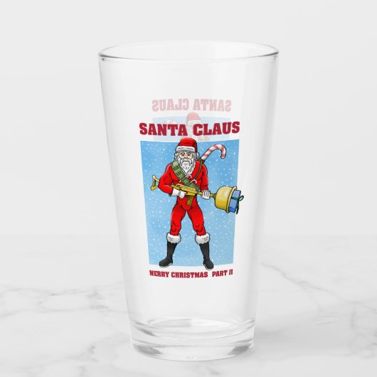 Sinterklaas Vrolijk Kerstfeest Deel 2 Glas (Voorkant)