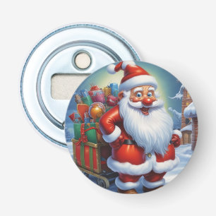 Sinterklaas Vrolijk Kerstfeest Gelukkig Nieuwjaar Button Flesopener