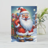 Sinterklaas Vrolijk Kerstfeest Gelukkig Nieuwjaar Feestdagenkaart (Staand voorkant)