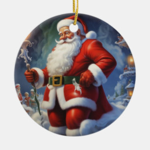 Sinterklaas Vrolijk Kerstfeest Gelukkig Nieuwjaar Keramisch Ornament