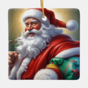 Sinterklaas Vrolijk Kerstfeest Gelukkig Nieuwjaar Keramisch Ornament