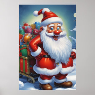 Sinterklaas Vrolijk Kerstfeest Gelukkig Nieuwjaar Poster