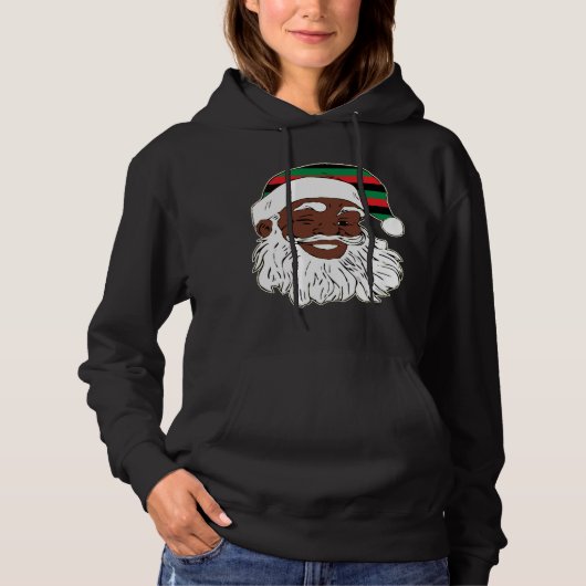 Sinterklaas Winking Kerstmis Pan African Flag Pet Hoodie (Voorkant)