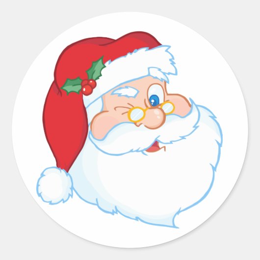 Sinterklaas Winking Ronde Sticker (Voorkant)
