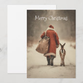 Sinterklaas' winterreis door het bos feestdagenkaart (Voorkant / Achterkant)