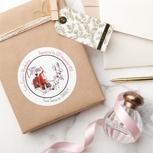 Sinterklaas Workshop Sinterklaas rendieren Ronde Sticker (Geschenken)