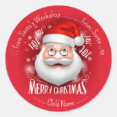 Sinterklaas Workshop Vrolijk Kerstfeest Ronde Sticker (Voorkant)