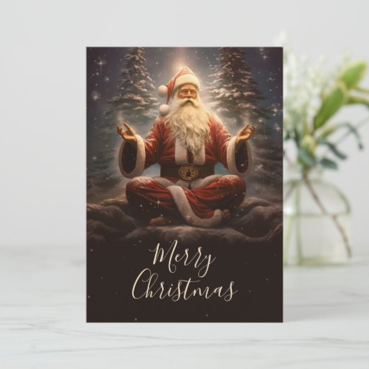 Sinterklaas Yoga Feestdagenkaart (Staand voorkant)