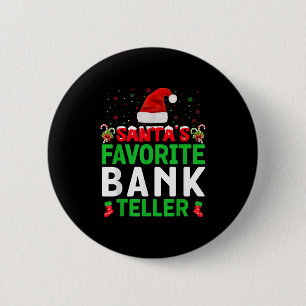 Sinterklaas zijn favoriete bankkassier kerst match ronde button 5,7 cm