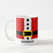 Sinterklaaspak en riemgesp Schattige Kerstmis Koffiemok (Links)
