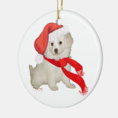 Sinterklankkoppeling / Bichon-mix Keramisch Ornament (Links)