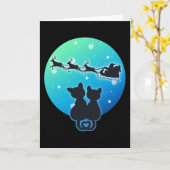 Sinterklare kleding met kattenlappen Funny Xmas Kaart (Gele Bloem)