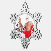 Sinterklare Mannen Tin Sneeuwvlok Ornament (Rechts)