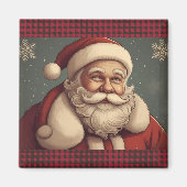 Sinterkleurige en traditionele kerstman magneet (Voorkant)