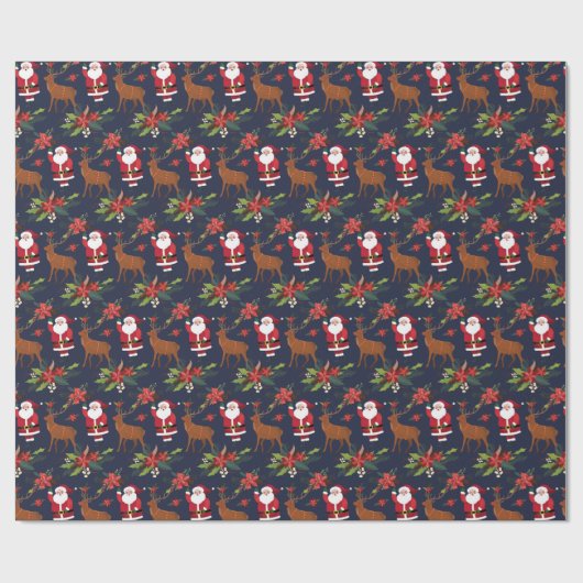 Sinterklusje met Rudolph Custom kerstfeestje Cadeaupapier (Vlak)