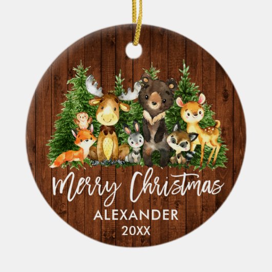 Sinterklusjes met Kerstmis in penseel Keramisch Ornament (Voorkant)