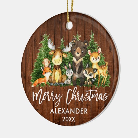 Sinterklusjes met Kerstmis in penseel Keramisch Ornament (Links)