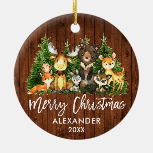 Sinterklusjes met Kerstmis in penseel Keramisch Ornament (Achterkant)