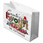 Sinterleraar kerstman, naam favoriete Vakantie Groot Cadeauzakje (Voorkant Gekanteld)