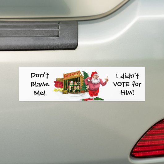 Sinterman/Elves voor huur/politieke graaf Bumpersticker (Op auto)
