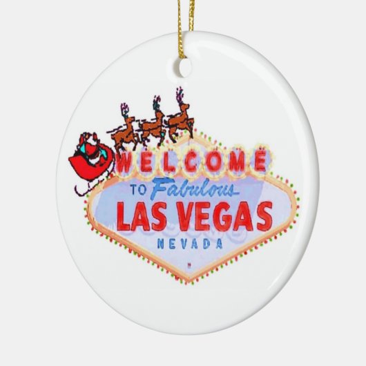 Sinterman en rendier op Las Vegas Sign Ornament (Links)