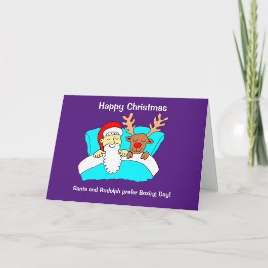 Sinterman en Rudolph Relax op kerstdag Feestdagen Kaart (Voorkant)