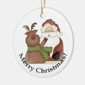 Sinterman en zijn rendier keramisch ornament (Links)