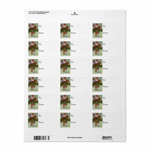 Sinterman met Holly  Gift Label (Full Sheet)