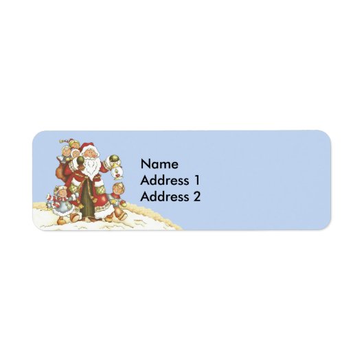Sinterman met kinderen die in Sneeuwblauw lopen Etiket (Voorkant)