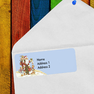 Sinterman met kinderen die in Sneeuwblauw lopen Etiket