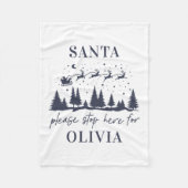 Sinterman, stop hier alsjeblieft voor Kerstmis tra Fleece Deken (Voorkant)