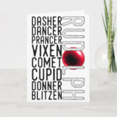 Sinterrendiernamen, Rudolph, Kinder Kerstmis Kaart (Voorkant)