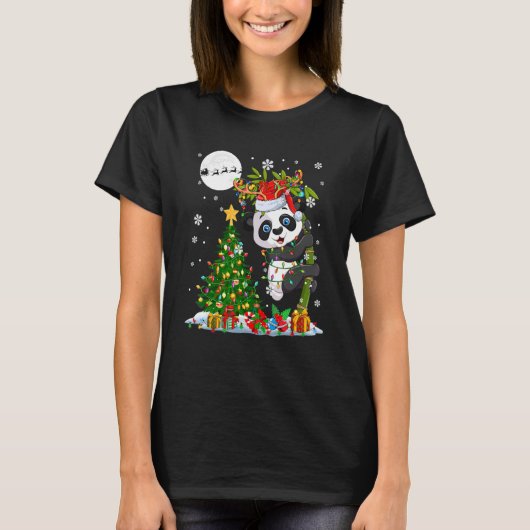 Sinterrendierpanda kerstboomluiden t-shirt (Voorkant)