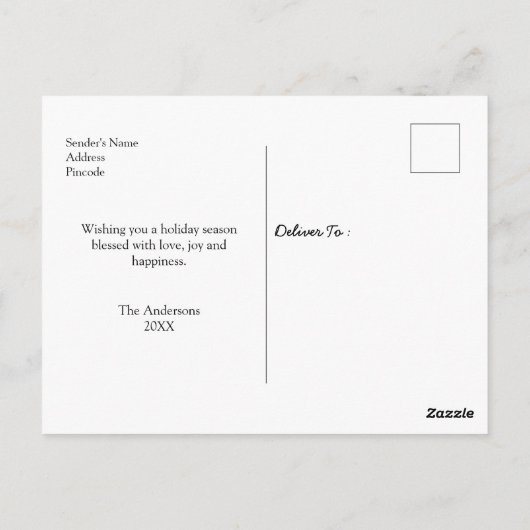 Sinterrood Briefkaart met een prettige kerstboom (Achterkant)