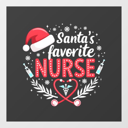 Sinters favoriete kerstverpleegster raamsticker (Vel)