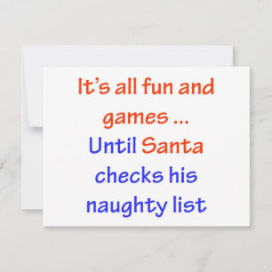 Sinters Naughty List Feestdagenkaart