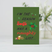 Sinters Naughty List Informatiekaartje (Staand voorkant)