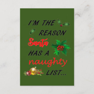 Sinters Naughty List Informatiekaartje